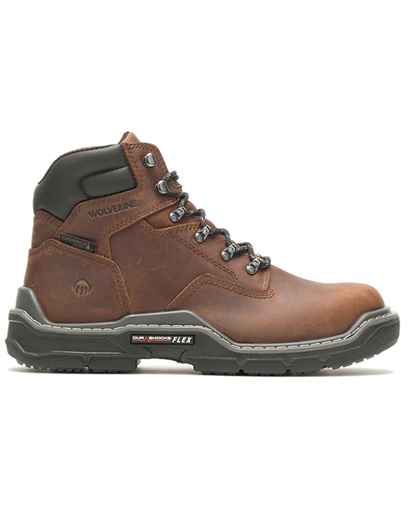 Wolverine Men's Raider Durashock Waterproof 6" Lace-Up Carbonmax Work Boots - Composite Toe