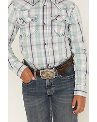 Cody James Boys' Flying Cloud Long Sleeve Plaid Snap Shirt