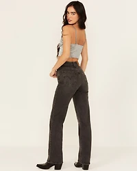 Levi's Premium Women's Static Noise High Rise Ribcage Wide Leg Stretch Denim Jeans