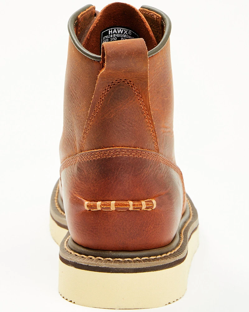Hawx Men's 6" Lace-Up Moc Work Boots - Soft Toe