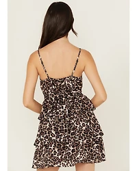 Originality Women's Boot Barn Exclusive Leopard Print Tiered Mini Dress