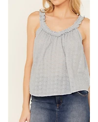 Eyeshadow Women's Eyelet V Neck Tank
