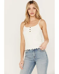 Cleo + Wolf Women's Rib Knit Henley Tank