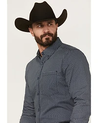 Cody James Men's Chris Geo Print Long Sleeve Button-Down Stretch Western Shirt