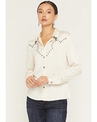 Idyllwind Women's Fairlawn Sateen Studded Long Sleeve Button-Down Western Shirt