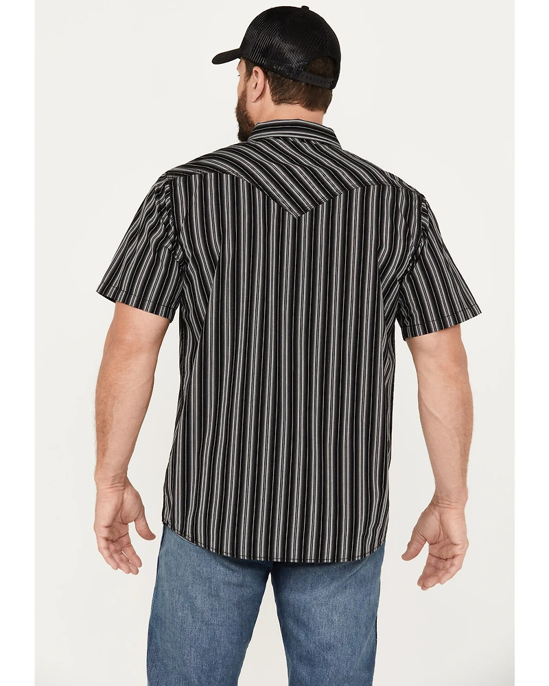 Moonshine Spirit Men's Capone Striped Short Sleeve Western Snap Shirt