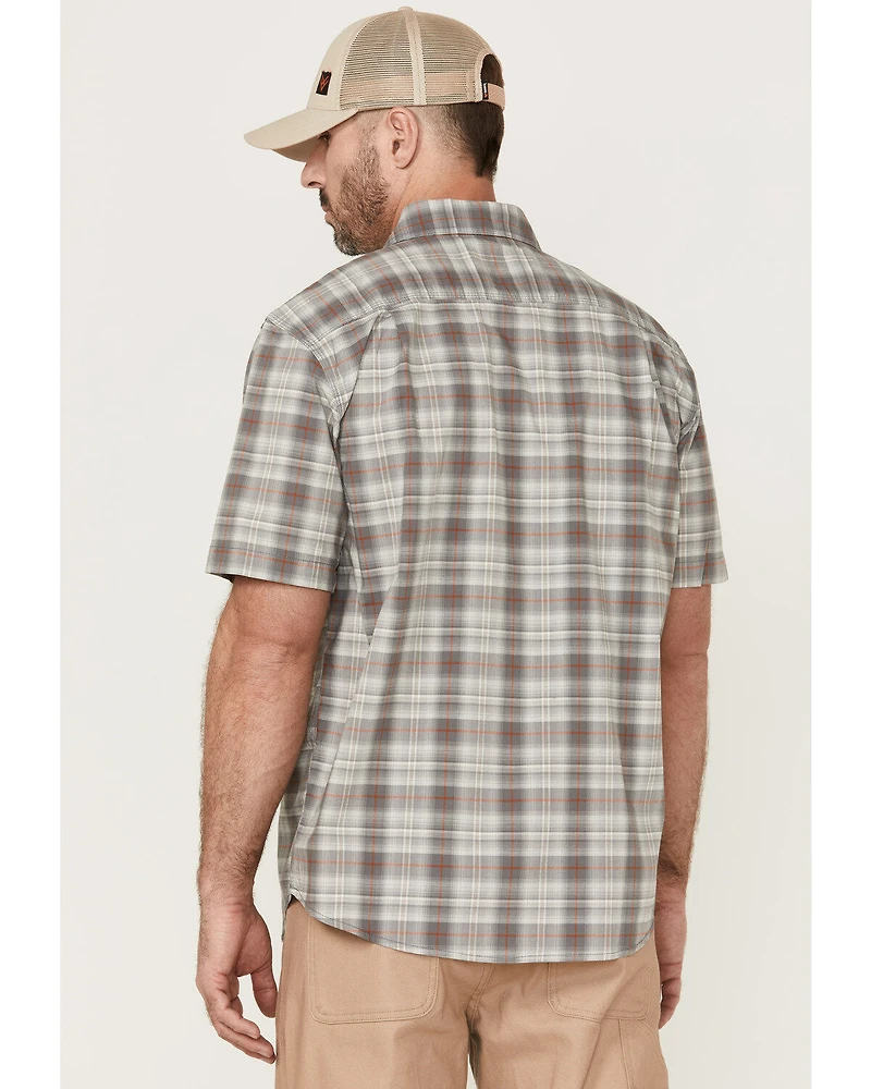 Carhartt Men's Rugged Flex® Steel Plaid Print Relaxed Short Sleeve Snap Western Shirt
