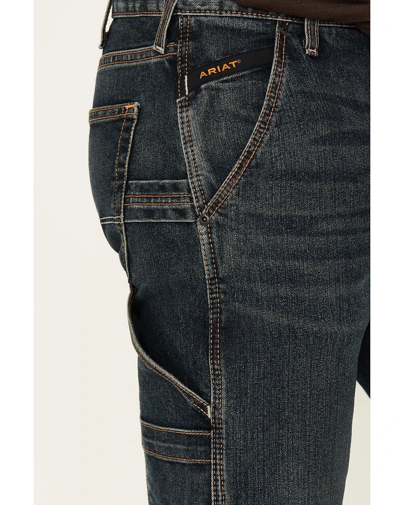Ariat Men's Rebar M7 McCoy Dark Wash Durastretch Slim Straight Work Jeans