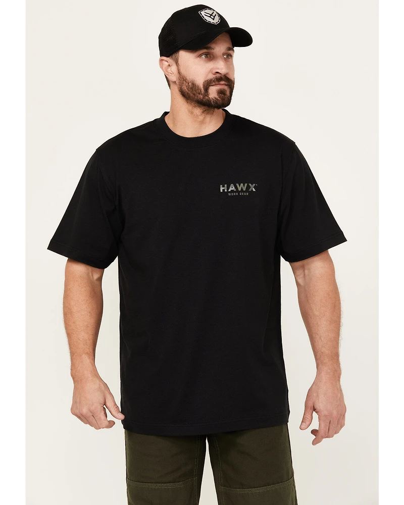 Hawx Men's Camo Logo Short Sleeve Graphic Work T-Shirt