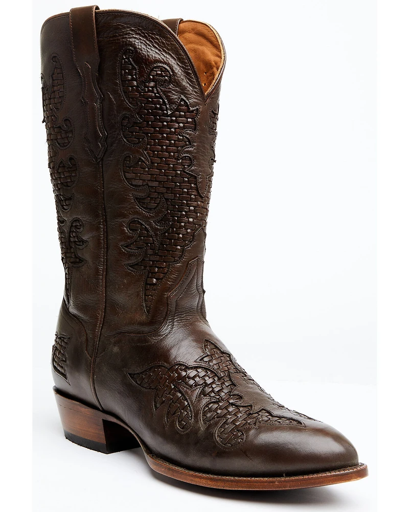 El Dorado Men's Basket Weave Western Boots - Round Toe