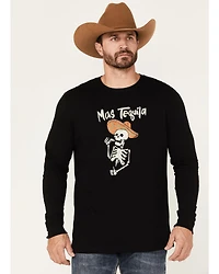 Moonshine Spirit Men's Mas Tequila Skeleton Graphic Long Sleeve T-Shirt