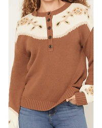 Pendleton Women's Floral Henley Sweater