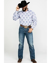 Tuf Cooper Men's Stretch Paisley Print Long Sleeve Western Shirt