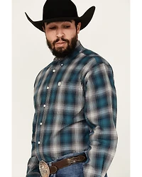 Cinch Men's Plaid Print Long Sleeve Button-Down Western Shirt