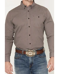 RANK 45® Men's Kings Canyon Micro Geo Print Long Sleeve Button-Down Stretch Western Shirt