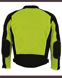 Milwaukee Leather Men's High Visibility Mesh Racer Jacket with Removable Rain Liner
