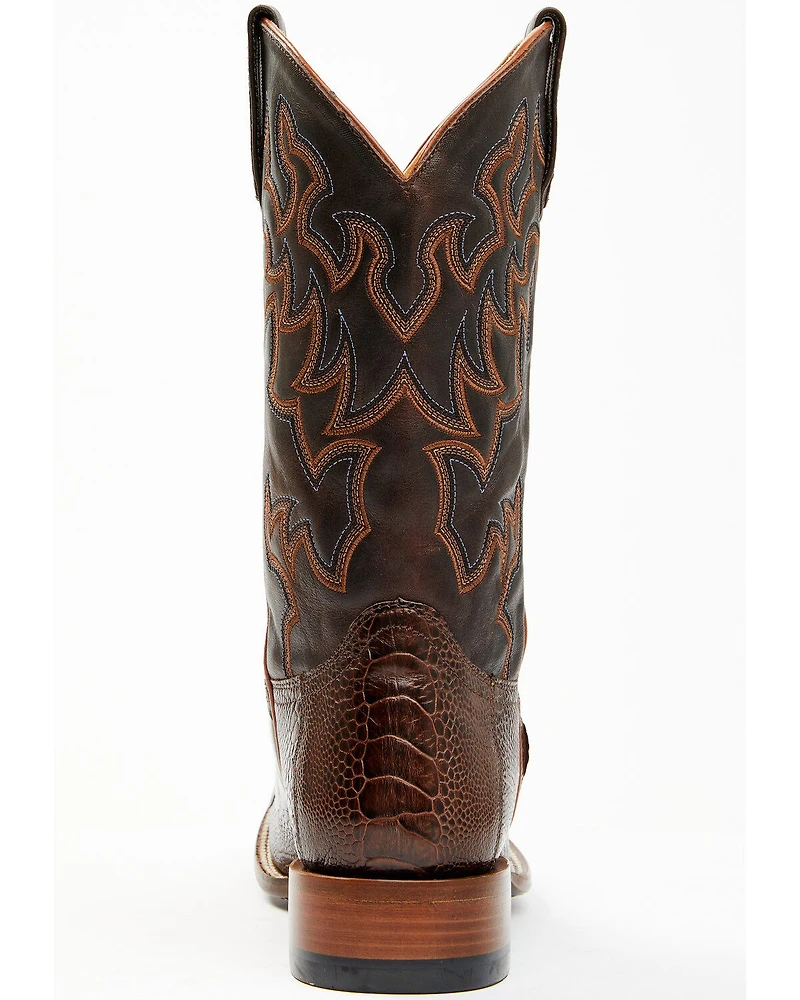 Cody James Men's Antique Cafe Ostrich Leg Exotic Western Boots - Broad Square Toe