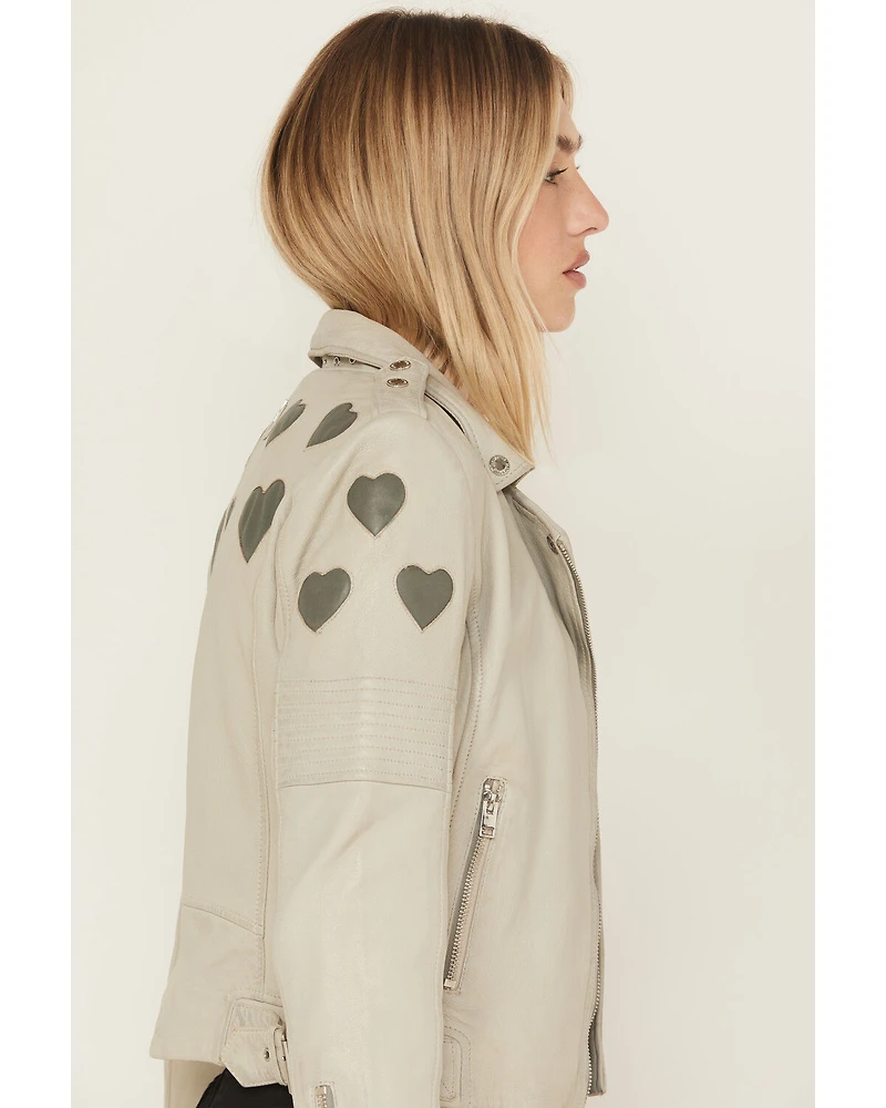 Mauritius Leather Women's Reo Heart Moto Jacket