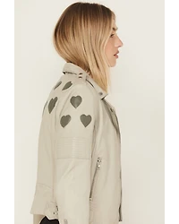 Mauritius Leather Women's Reo Heart Moto Jacket