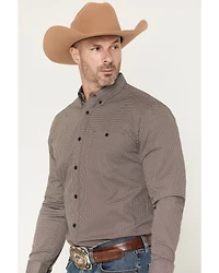 RANK 45® Men's Kings Canyon Micro Geo Print Long Sleeve Button-Down Stretch Western Shirt