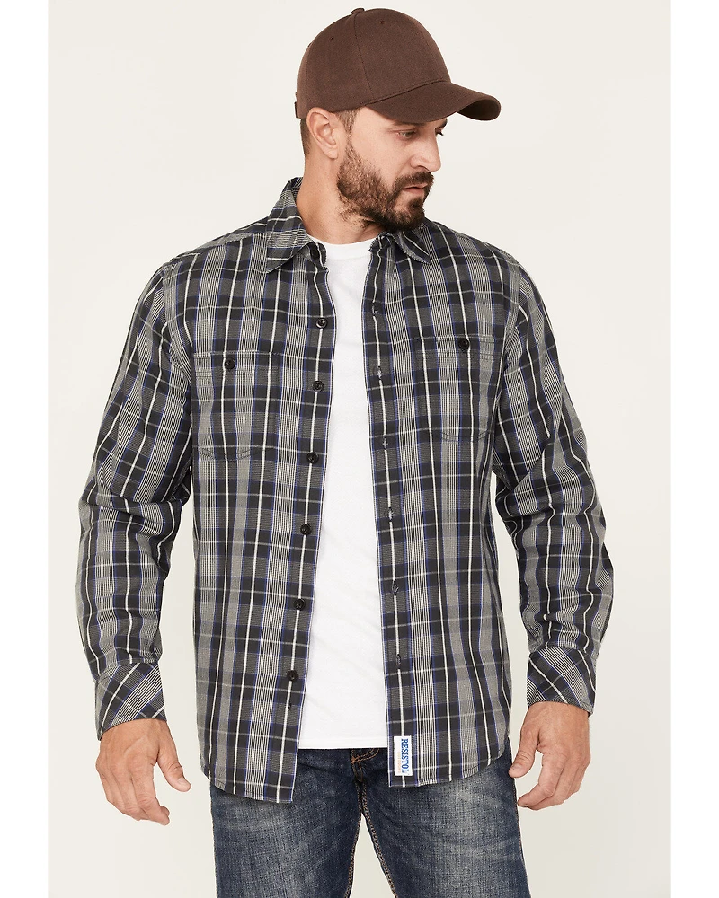 Resistol Men's Cooper Medium Plaid Long Sleeve Button Down Shirt