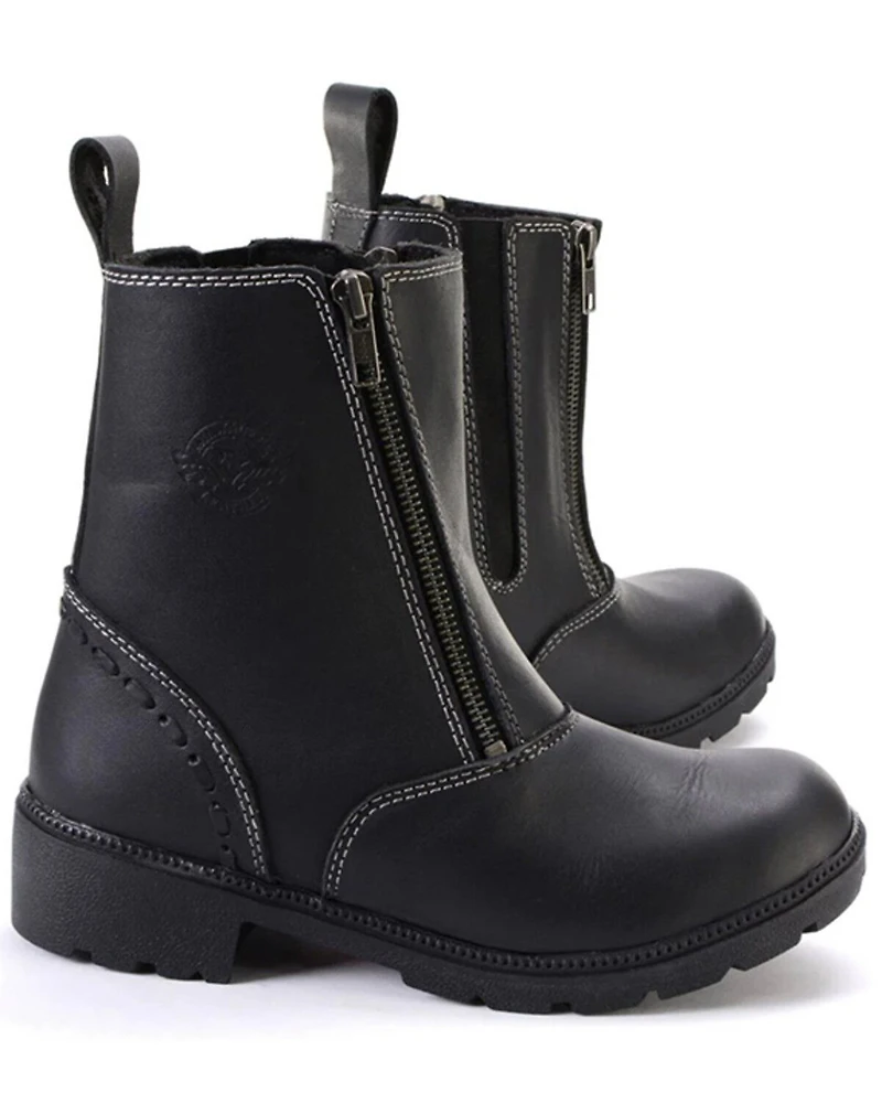 Milwaukee Leather Women's Dual Zipper Motorcycle Boots - Round Toe