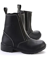Milwaukee Leather Women's Dual Zipper Motorcycle Boots - Round Toe