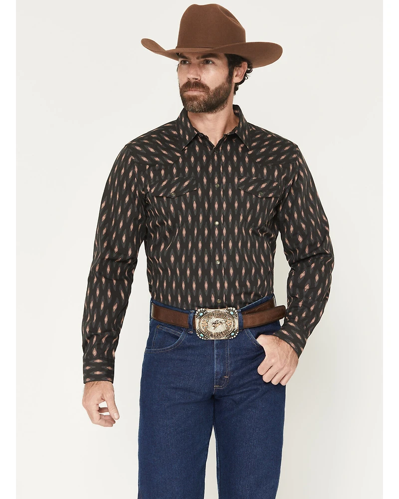Gibson Trading Co Men's Orbitor Geo Print Long Sleeve Snap Western Shirt
