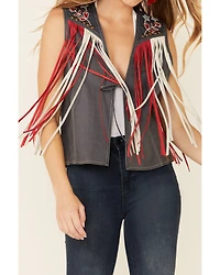 Double D Ranch Women's Indigo Eagle Live Tie-Front Vest