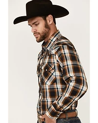 Roper Men's Embroidered Yoke Plaid Print Long Sleeve Snap Western Shirt