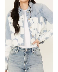 Shyanne Women's Light Wash Relaxed Cropped Denim Jacket