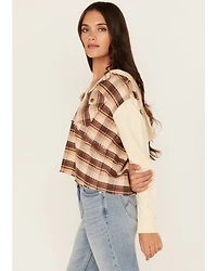 Cleo + Wolf Women's Damian Hooded Flannel Pullover