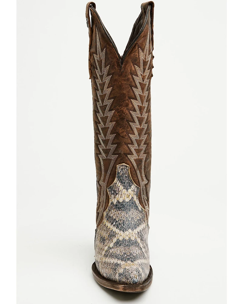Tanner Mark Women's Snake Print Tall Western Boots - Snip Toe