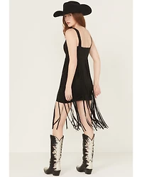 Idyllwind Women's Ramsey Concho Trim Faux Suede Mini Dress