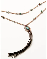 Cowgirl Confetti Women's Noteworthy Beaded Concho Fringe Necklace