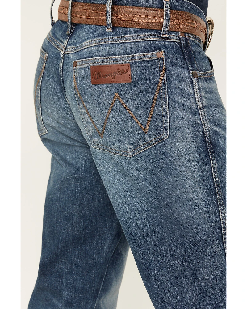 Wrangler Retro Men's 77MWZ Whitley Medium Wash Slim Bootcut Stretch Denim Jeans - Tall