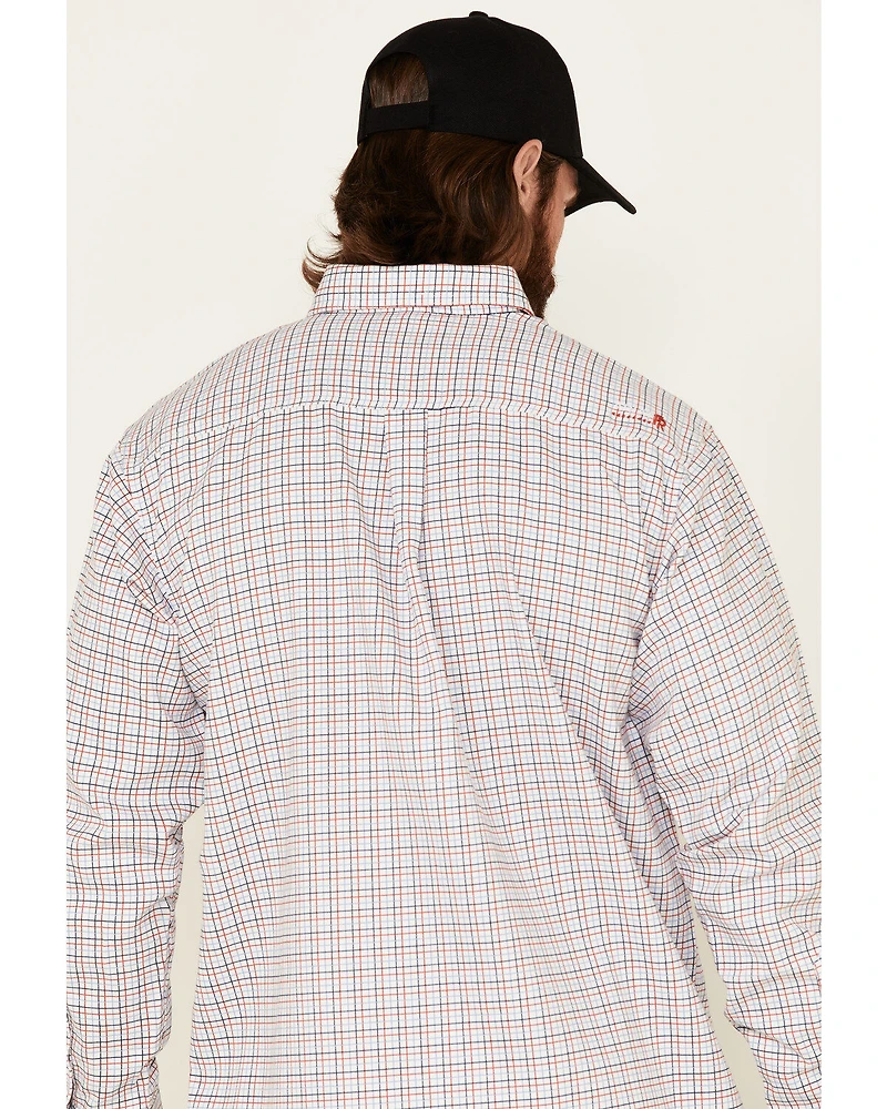Ariat Men's FR Gauge Plaid Print Long Sleeve Button Down Work Shirt
