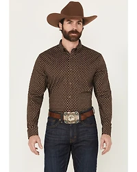 Cody James Men's Sebastian Geo Print Long Sleeve Button-Down Stretch Western Shirt