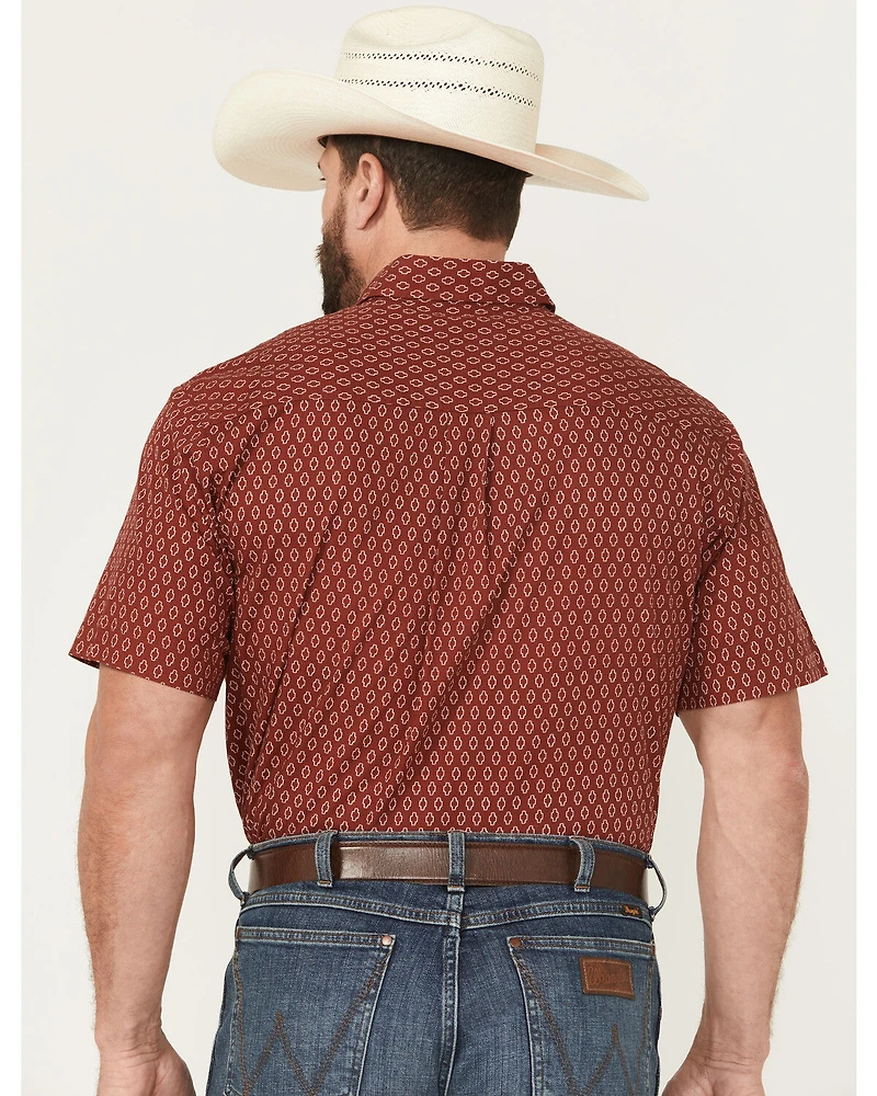Roper Men's Geo Print Short Sleeve Snap Western Shirt