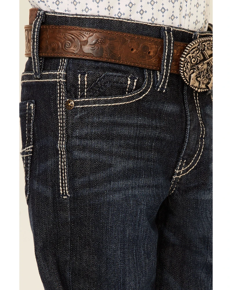 Cody James Little Boys' Night Hawk Medium Wash Mid Rise Stretch Relaxed Bootcut Jeans