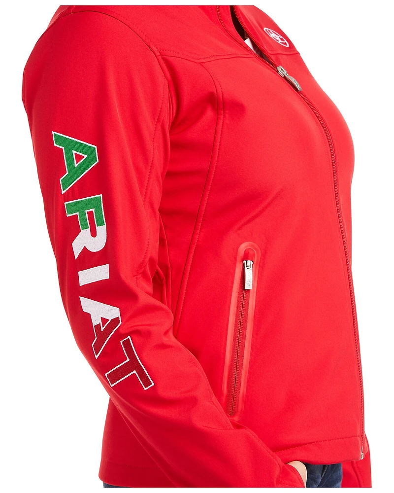 Ariat Women's Team Mexico Softshell Zip-Up Water Repellent Jacket