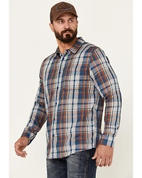 Brothers and Sons Men's Plaid Print Long Sleeve Button Down Performance Western Shirt