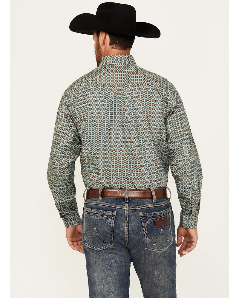 Cinch Men's Circle Geo Print Long Sleeve Button-Down Western Shirt