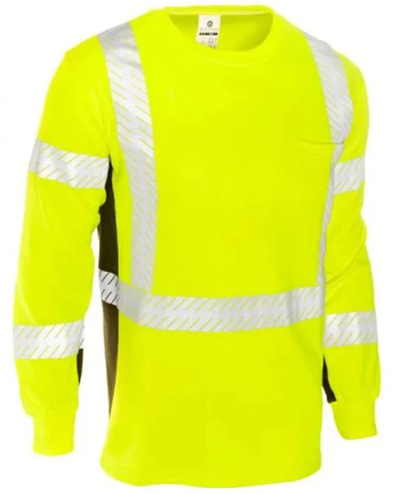 Kishigo Men's FR Hi-Vis Long Sleeve Work Pocket T-Shirt
