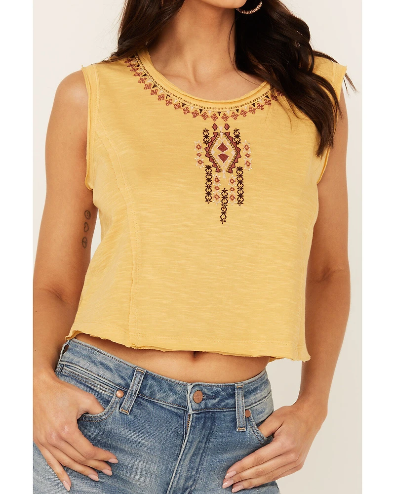 Shyanne Women's Embroidered Slub Jersey Top