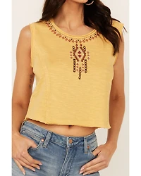 Shyanne Women's Embroidered Slub Jersey Top