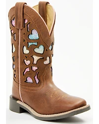 Shyanne Girls' Mi Amor Glitter Inlay Western Boots - Broad Square Toe
