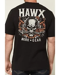 Hawk Men's Skull Short Sleeve Graphic Work T-Shirt