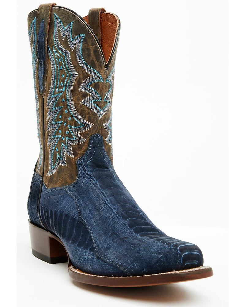 Dan Post Men's 11" Exotic Ostrich Leg Western Boots - Square Toe