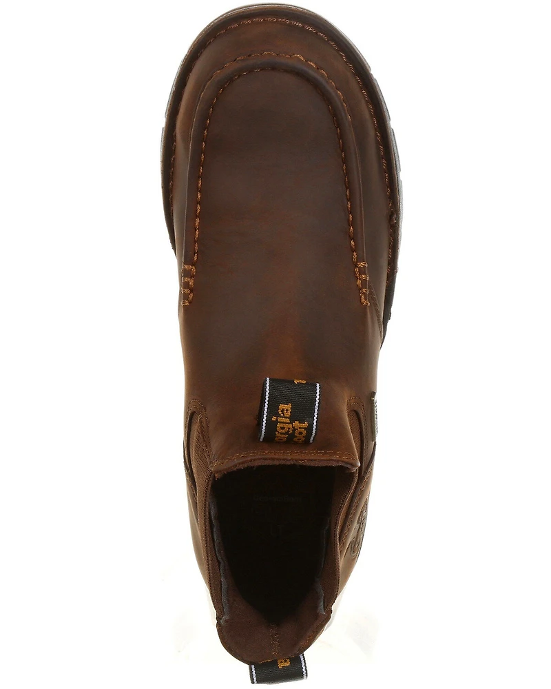 Georgia Boot Men's Chelsea Waterproof Work Boots - Moc Toe